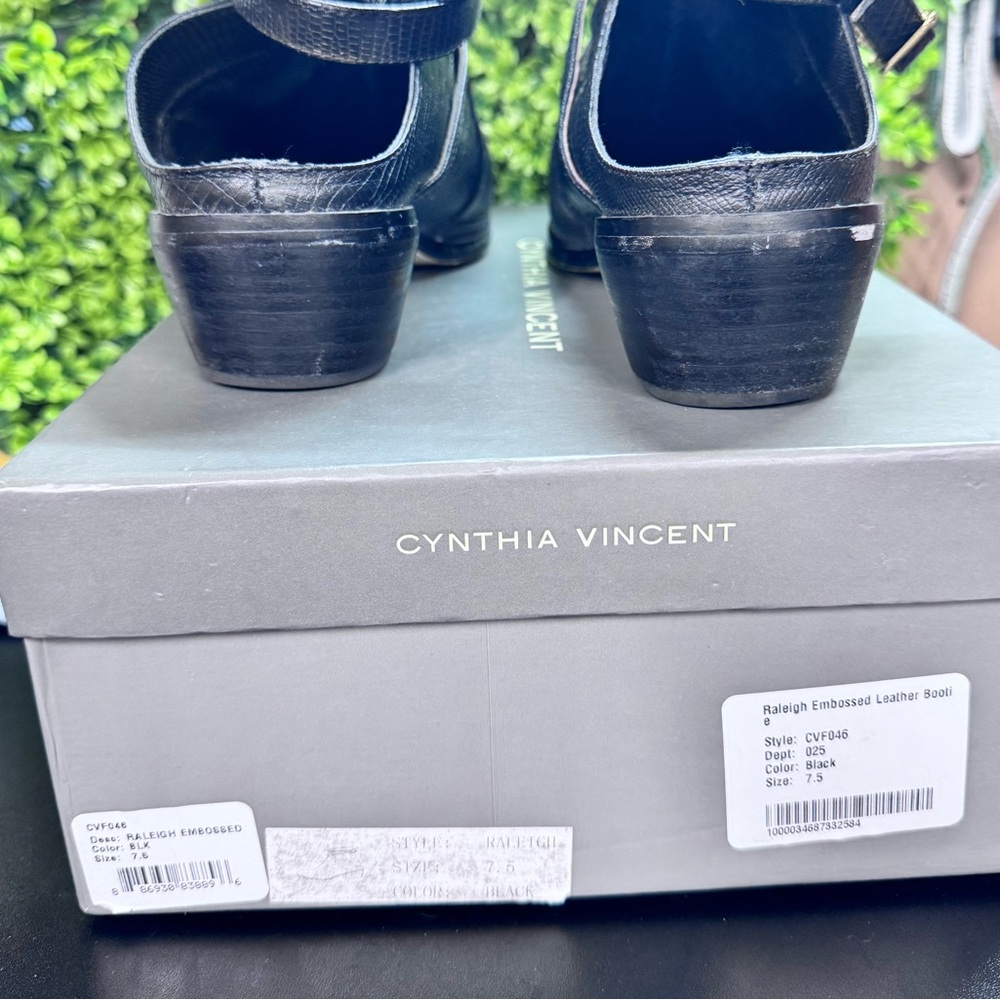 CYNTHIA VINCENT Raleigh Embossed Leather Bootie - Picture 6 of 10